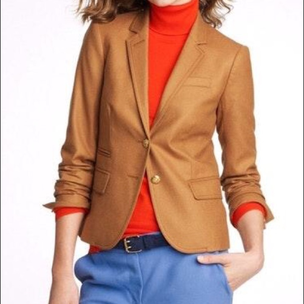 J.Crew Classic Schoolboy Blazer Wool Camel Size 00